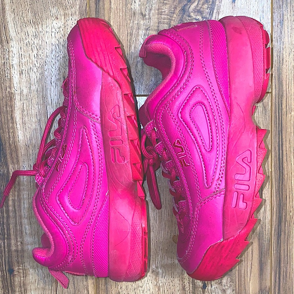 hot pink fila platform sneakers ✨💕